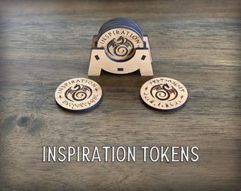 D&D Inspiration Token Set (5) with Holder - Dungeons and Dragons