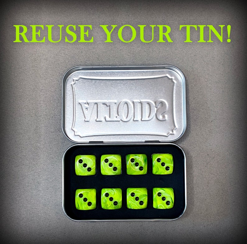 Altoid Dice Insert Foam DnD dice set D20 D6 D-8 D10 D4 image 2