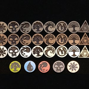 Magic the Gathering-oorknopjes - hout, symbolen, mana, Ravnica Guilds (1 paar)