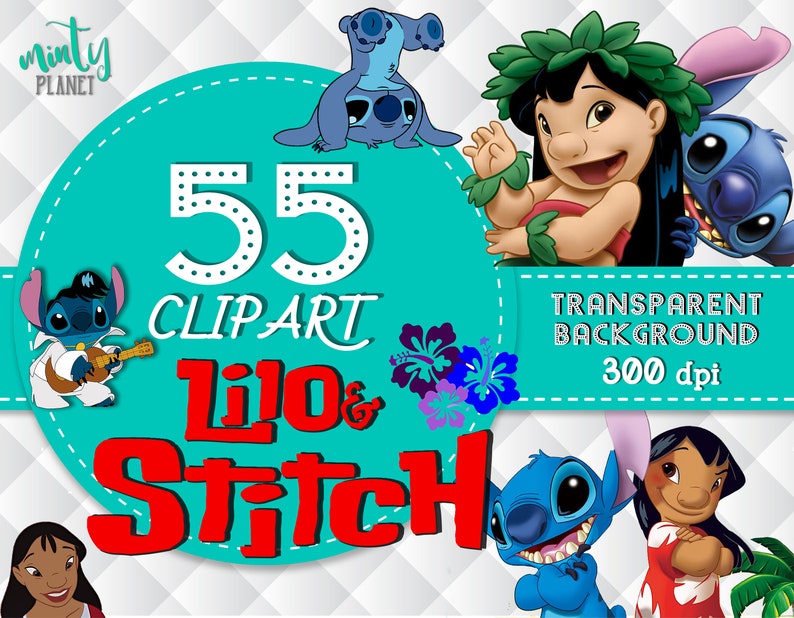 Lilo And Stitch Clipart Lilo Stitch Characters Full Quality Clipart Transparent Background 300dpi Instant Download Psn023