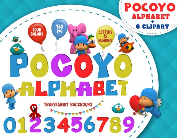Pocoyo Alphabet Clipart Pocoyo kids Alphabet Pocoyo | Etsy