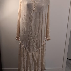 Cream Drop Waist Dress