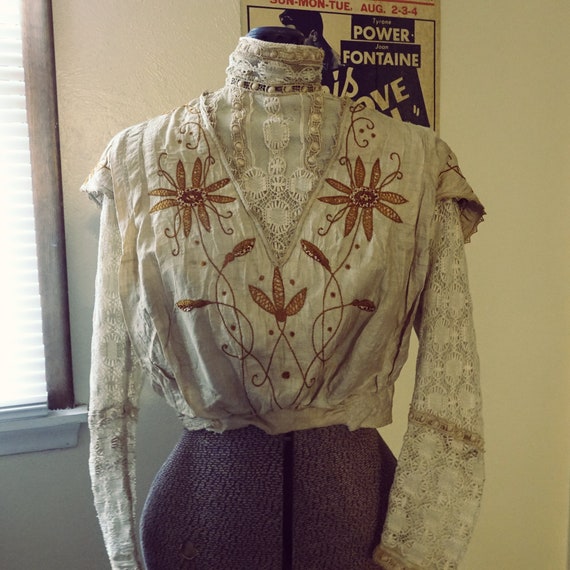 Victorian/Edwardian Embroidered Blouse