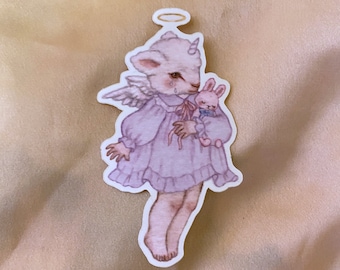 lamb angel vinyl sticker