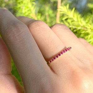 Ruby Birthstone Jewelry, Eternity Band, Birthstone Ring, Eternity Ring, Gemstone Eternity Ring, Half Rings, Stacking Rings, Wedding Band