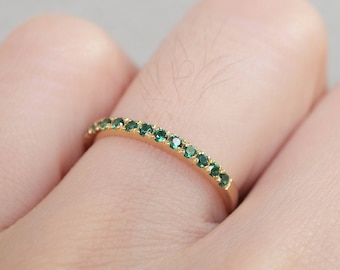 Eternity Ring, Emerald Ring, Eternity Band, Vintage Ring, Gold Ring, Stacking Rings, Silver Stacking Rings, Birthstone Jewelry