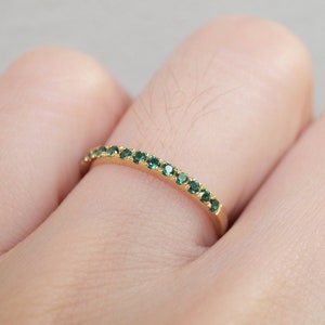Eternity Ring, Emerald Ring, Eternity Band, Vintage Ring, Gold Ring, Stacking Rings, Silver Stacking Rings, Birthstone Jewelry