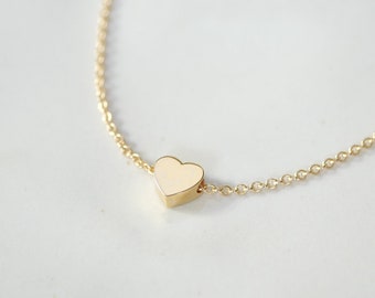 Heart Necklace, Valentines Gift, Valentines Necklace, Gift for Her Dainty Necklace, Gold Heart Necklace, Tiny Necklace, Dainty Gold Necklace