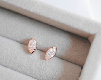 Tiny Marquise Earrings, Tiny Stud Earrings, Tiny Earrings, Earrings for Baby, Cartilage Earring, Dainty Earrings, Small Stud Earrings