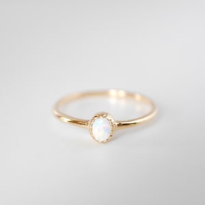 Opal Ring, Gold Ring, Opal Rings for Women, Birthstone Ring, Promise Ring, Rose Gold Ring, Dainty Ring, Minimalist Ring, 14K Gold Ring