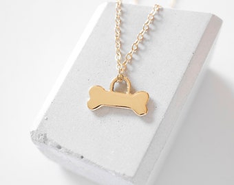 Dog Bone Charm Necklace, Simple Minimalist Pendant Necklace, Dog Necklace for Women, Dog Lovers Jewelry, Pet Rescue Gift, Gift for Her