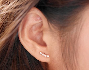 CZ Bar Earrings, Minimalist Bar Earrings, Tiny Bar Earrings, Cubic Zirconia Stud Earrings, Line Earrings, Gold Bar Stud Earrings, Diamond
