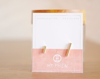 Line Earrings, Tiny Gold Earrings, Minimalist Earrings, Bar Earrings, Gold Earrings 14K, Tiny Bars, Stud Earrings, Gold Stud Earrings