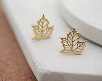 Maple Leaf Earrings, Leaf Earrings, Leaves Earrings, Gold Leaf Earrings, Statement Earrings, Maple Leaves, Nature Earrings, Leaf Jewelry
