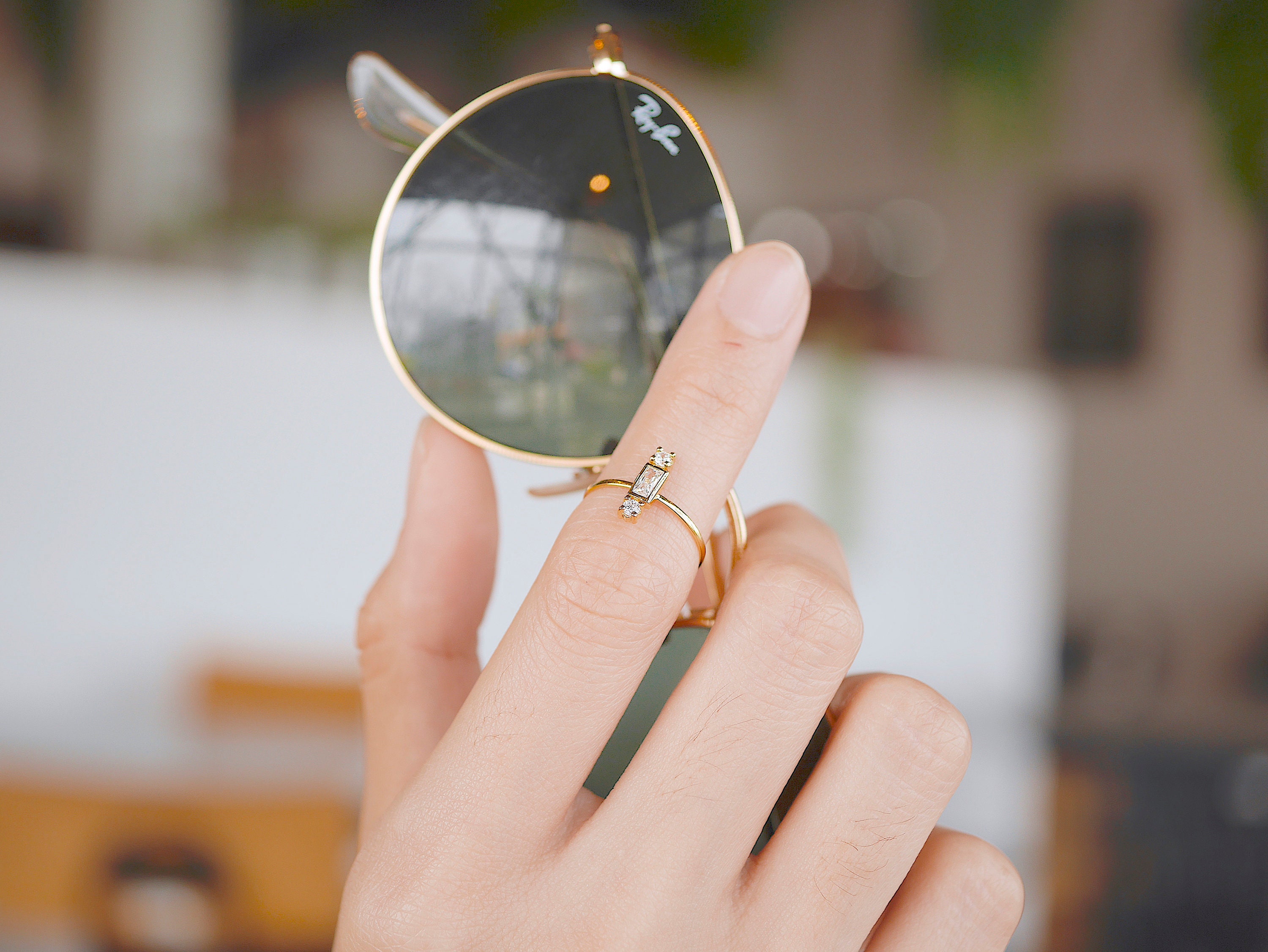 Baguette Stackable Midi Ring Baguette Ring Stackable Ring | Etsy