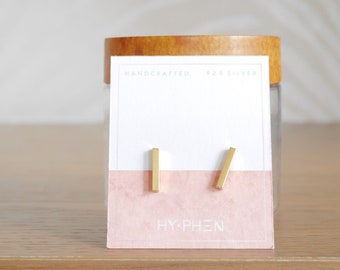 Minimalist 14K Gold Bar Earrings, Minimalist Stud Earrings, Gold Bar Stud Earrings, Tiny Gold Earrings, Gold Minimalist Earrings, Line