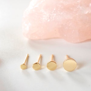 Earrings Set, Mismatched Earring Set, Disc Earrings, Gold Disc Earrings, Stud Earrings Set, Circle Earrings, Tiny Gold Earrings, Gold Studs