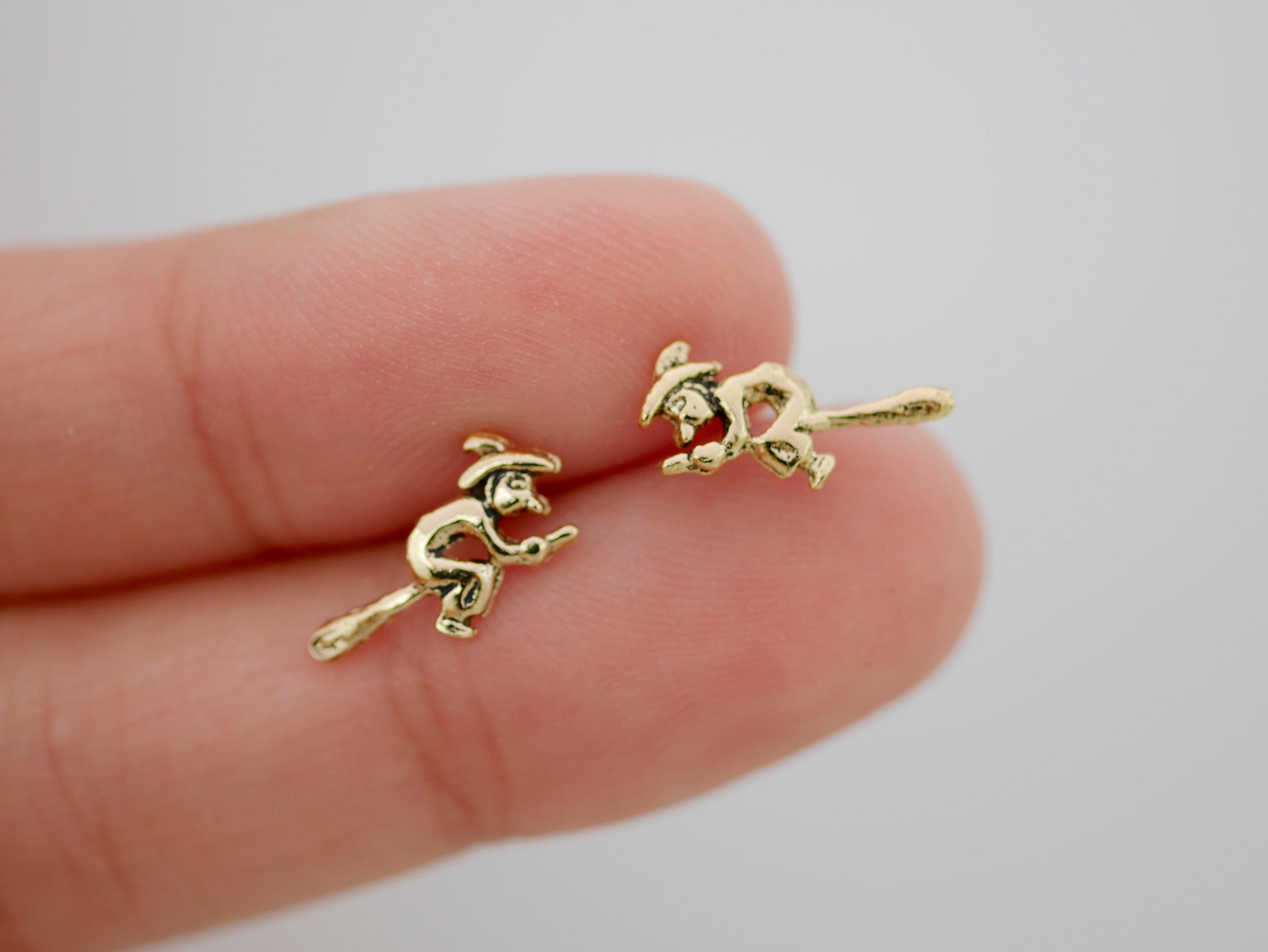 Sterling Silver Halloween Earrings Halloween Witch Earrings Etsy