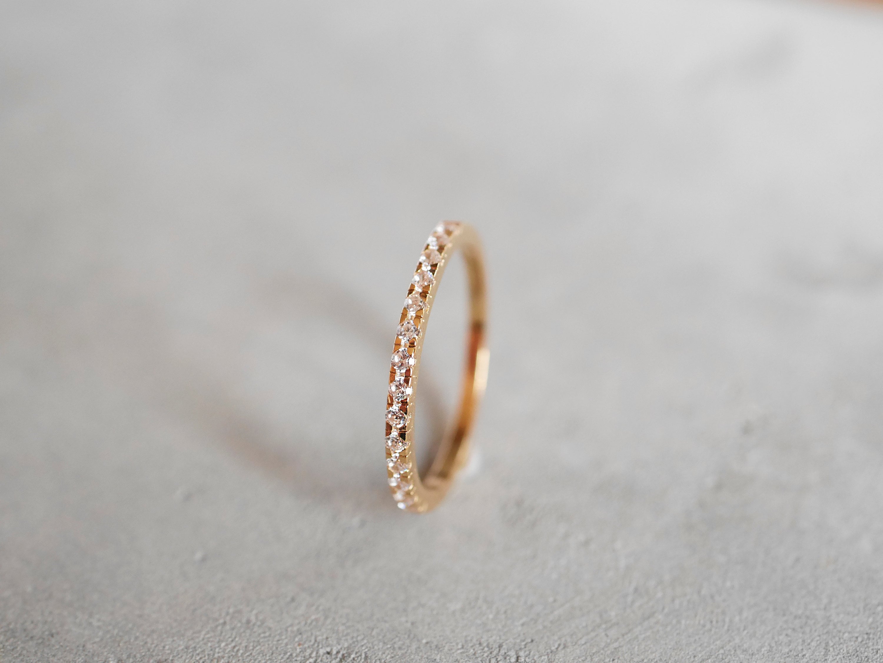 Midi Ring 14K Gold Half Eternity Band Midi Rings Diamond - Etsy