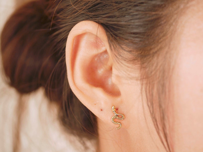 Snake Stud Earrings Snake Jewelry Gold Snake Earrings Snake Earring Baby Snake Earrings Snake Studs Snake Earrings Stud Earrings