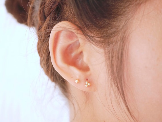 Classic Simple Jewelry 2mm 3mm Tiny Smooth Round Gold Color Silver Ball  Stud Perfect The Second Stud Ear Bone Stud Earring 925 - Stud Earrings -  AliExpress