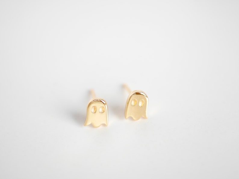 Halloween Gold Stud Earrings Halloween Earrings Silver Etsy