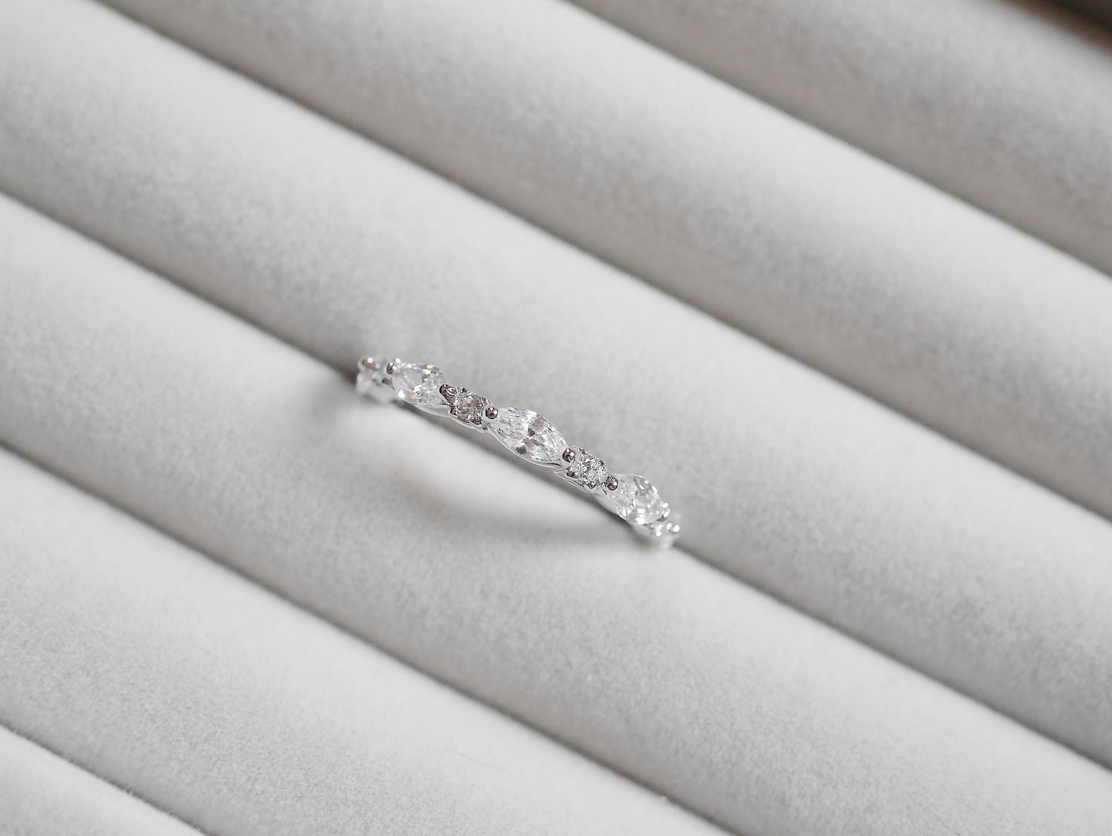 Marquise Ring, Eternity Ring, Wedding Band, Anniversary Ring, Eternity