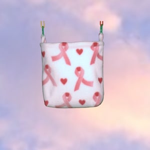Pink Ribbon Pattern Fleece Sleeping Cage Pouch Sugar Glider Marmoset Small Pet Exotic Pet Bedding Primate Ferret Bed Guinea Pig Rat Nest