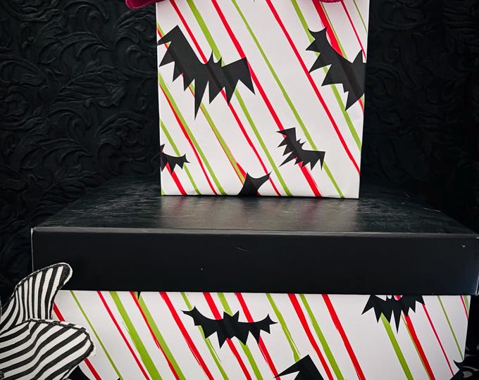 Holiday Bat Wrapping Paper: Ghostly Halloween Gift Wrap