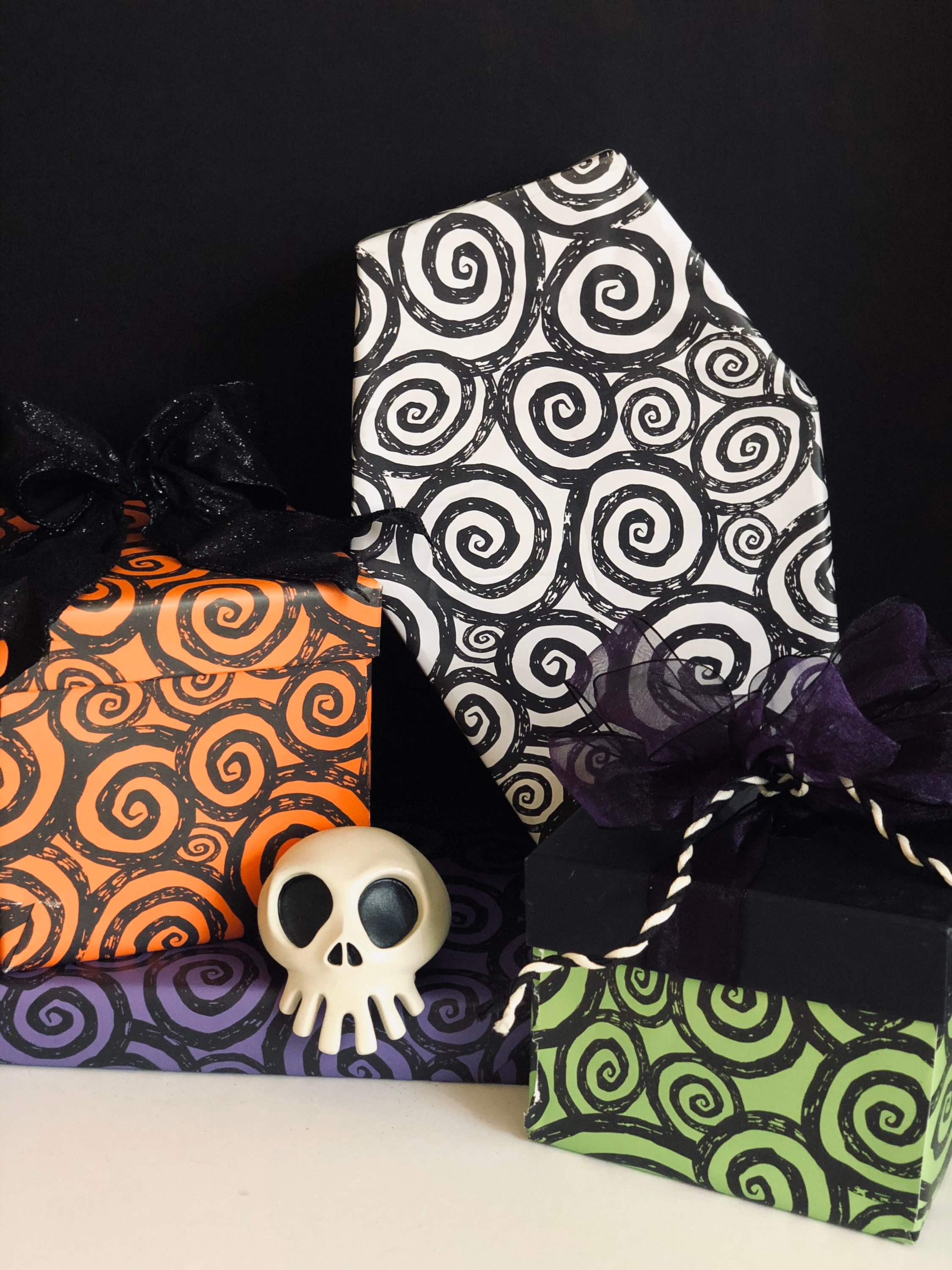 Nightmare Before Christmas Swirl Wrapping Paper