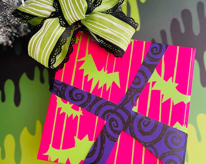 Bat's Crazy Wrapping Paper Neon