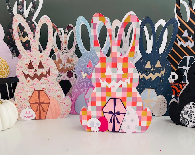 Featured listing image: Easter-ween Jack-o-lantern Bunny Bag