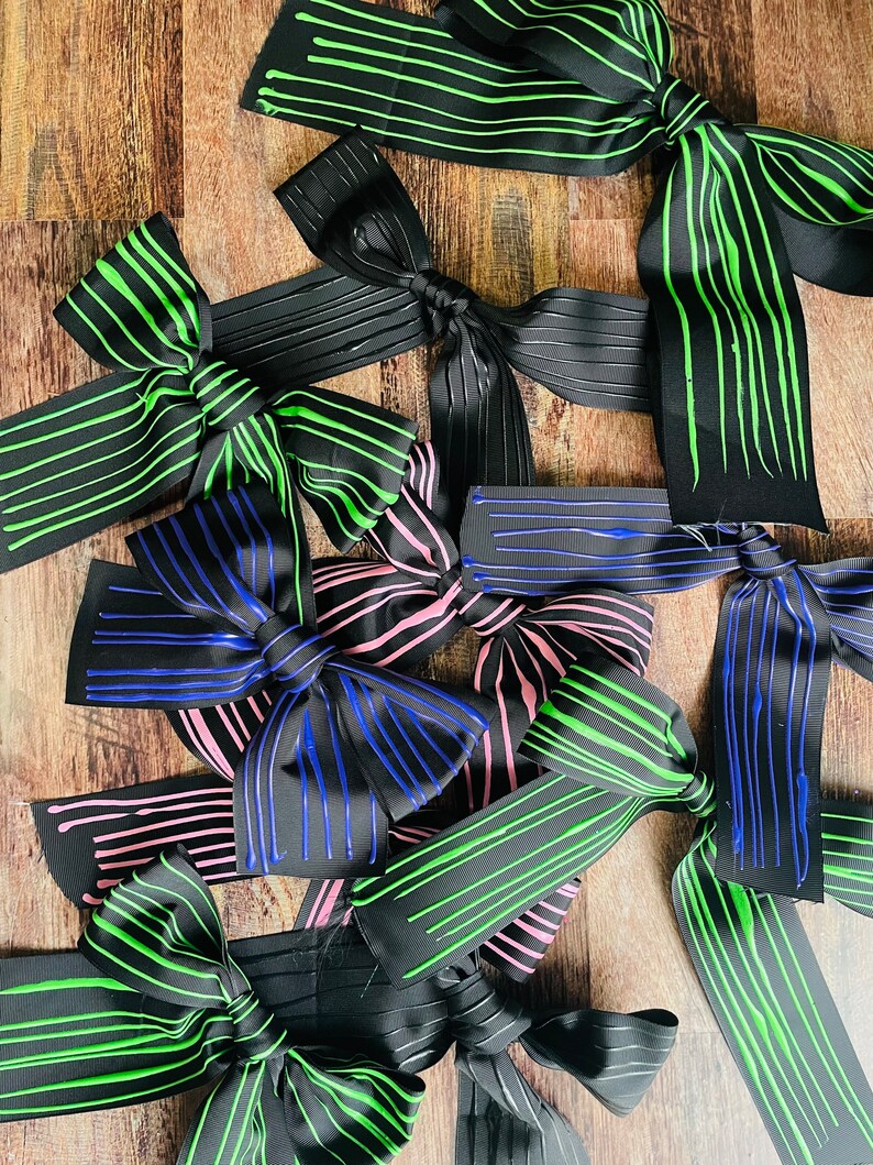 Haunted Mansion Striped Grosgrain Bows