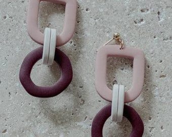 Nora Dangle Earrings / Gift for her / Polymer Clay Earrings / Boho/ Modern / Dangles / Handmade
