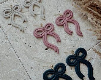 Beau Ties Dangle Earrings / Gift for her / Polymer Clay Earrings / Boho/ Modern / Dangles / Handmade