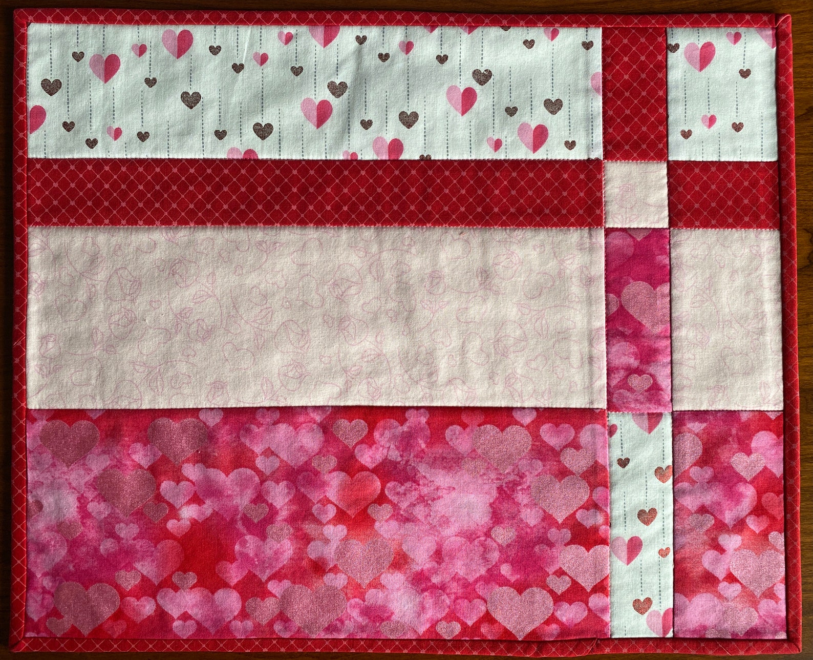 Set of 4 Reversible Quilted Placemats Valentine's Day Etsy