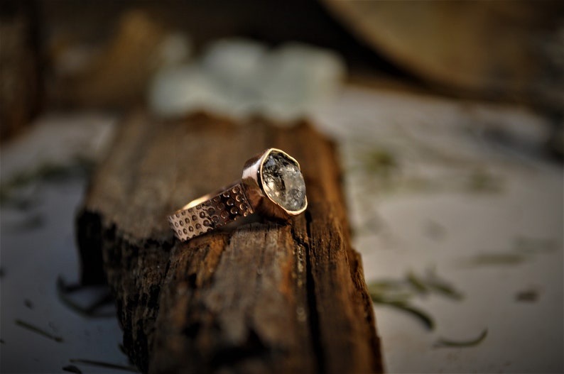 Rose Gold Plated Herkimer Diamond Ring