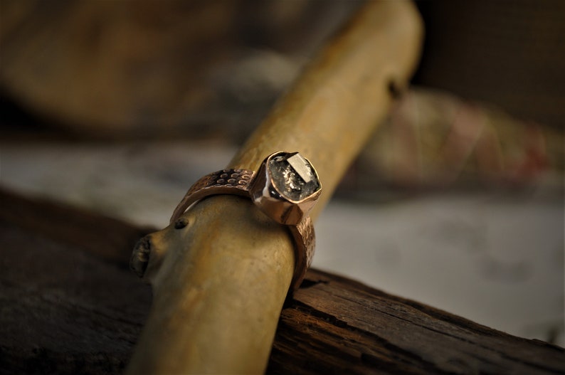 Rose Gold Plated Herkimer Diamond Ring