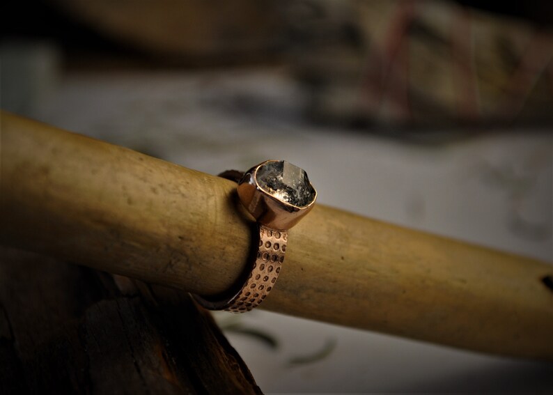 Rose Gold Plated Herkimer Diamond Ring