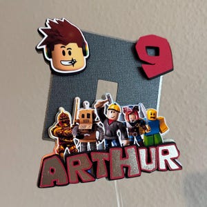 Personalized Roblox Cake Topper: Custom Game Party Decoration