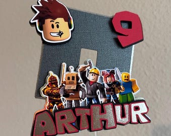 Personalized Roblox Cake Topper: Custom Game Party Decoration