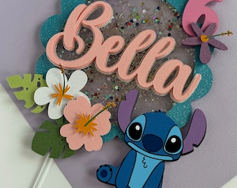 Stitch Shaker Cake Topper: Personalized Birthday Party Decor
