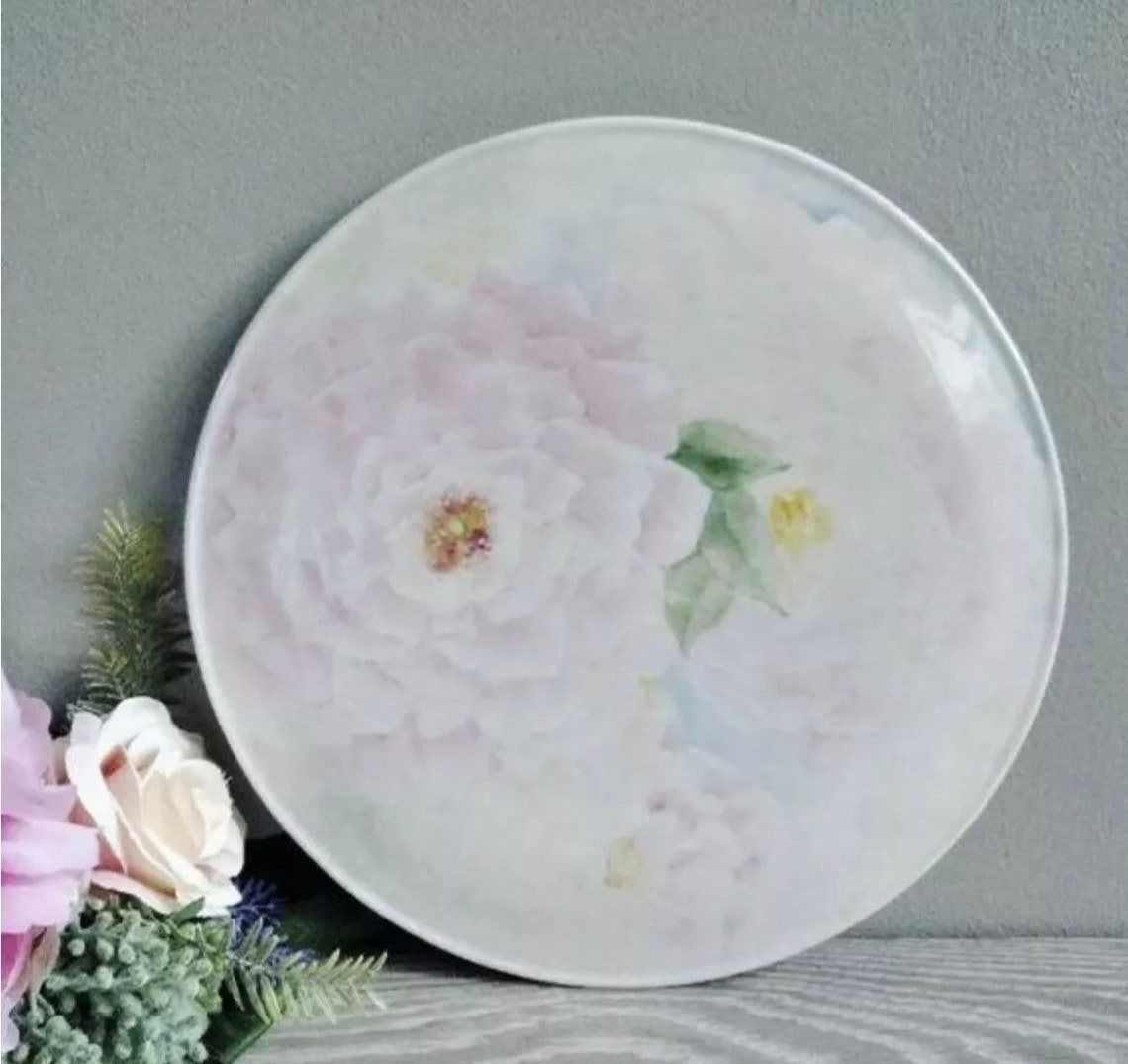 11 Gateau Plate large Cake Serving Plate Pink Floral Shabby Etsy