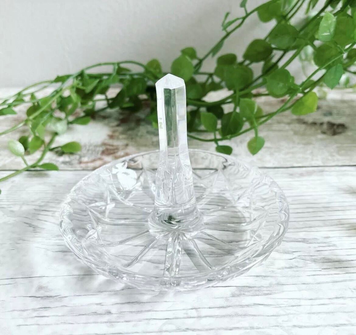 Pretty Vintage Glass Ring Holder Dish Jewellery Trinket Etsy