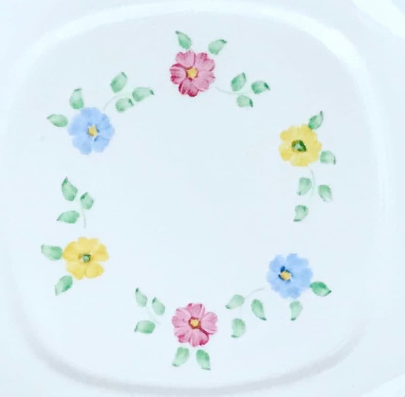 Pretty pastel blue yellow and pink Bell China Art Deco Cake Plate