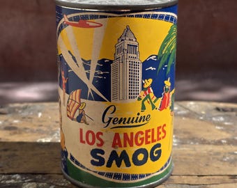 1957 Los Angeles Smog Can – Carleton Young Hollywood Souvenir, Environmental Memorabilia