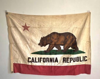 Vintage Pre-1945 California Bear Flag – Cotton Bunting State Flag
