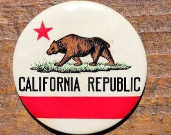 Vintage California Flag Souvenir Pocket Mirror Advertising Celluloid