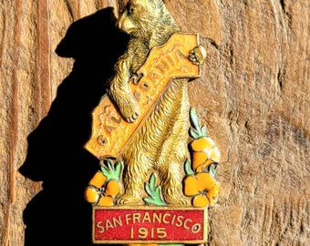 1915 Panama Pacific Exposition Bear Brooch – Shreve & Co. Souvenir Pin