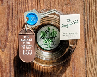 Marilyn Monroe’s Palm Springs Racquet Club Holy Grail – 1950s Locker Key 633, Ashtray & Matchbook
